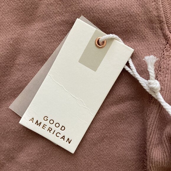 Good American Women's Sweater Sz 0 Dusty Pink Cropped & Cool Sweatshirt Pullover - Picture 5 of 6